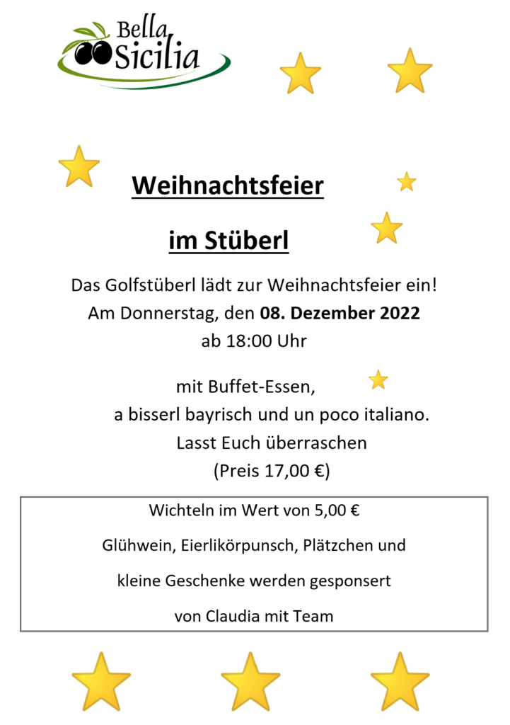 Weihnachtsfeier Stüberl 2022