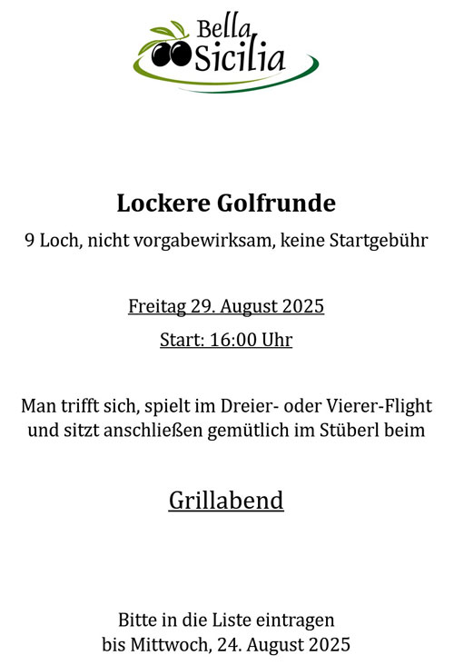 Lockere Golfrunde am 29.08.2025